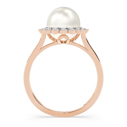 Halo Perlenring in einer Lünettenfassung