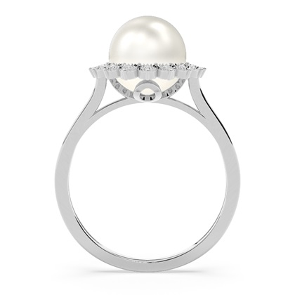 Halo Perlenring in einer Lünettenfassung