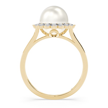 Halo Perlenring in einer Lünettenfassung