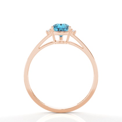 Tropfen Blautopas Verlobungsring mit Seitensteinen in einer Krappenfassung