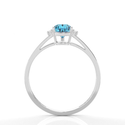 Tropfen Blautopas Verlobungsring mit Seitensteinen in einer Krappenfassung