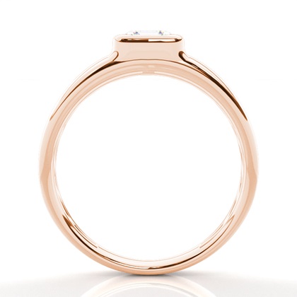 Asscher Rose Gold Mens Engagement Rings