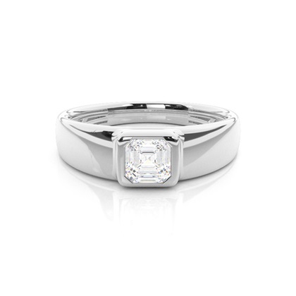 Asscher Mens Diamond Engagement Rings