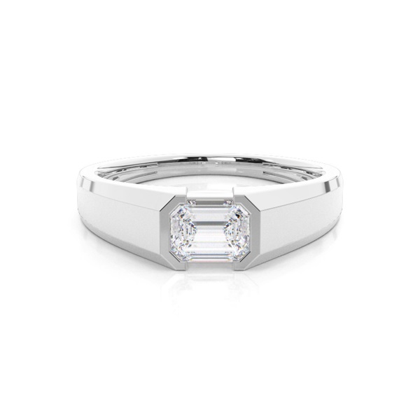 Channel Setting Moissanite Mens Engagement Ring