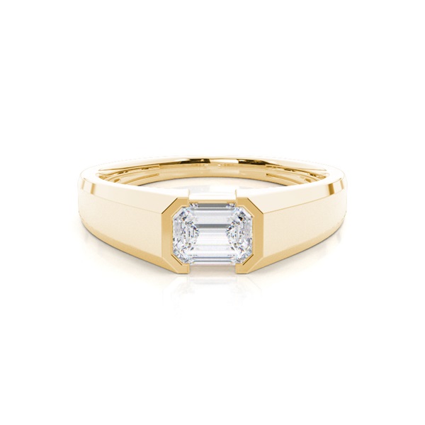 Channel Setting Moissanite Mens Engagement Ring