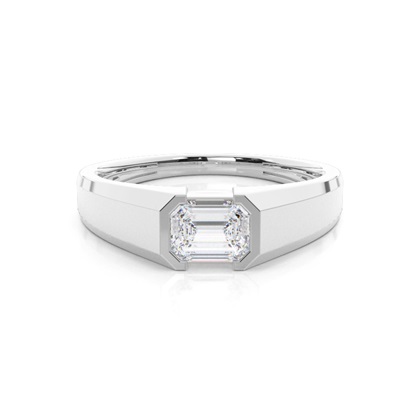 Channel Setting Moissanite Mens Engagement Ring