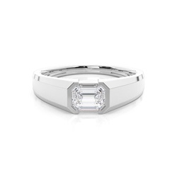 Channel Setting Moissanite Mens Engagement Ring