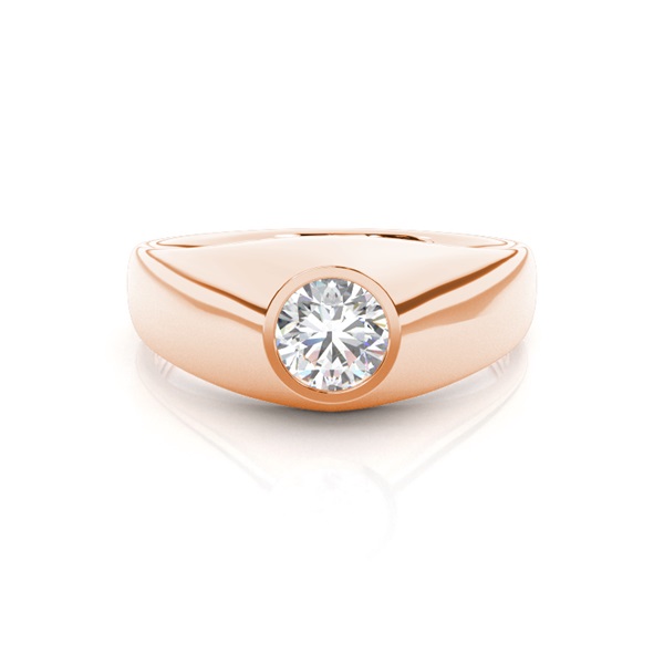 Flush Setting Diamond Mens Engagement Ring