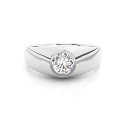 Flush Setting Diamond Mens Engagement Ring