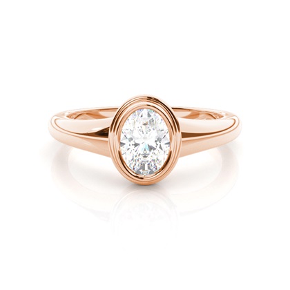 Oval Rose Gold Mens Diamond Engagement Rings