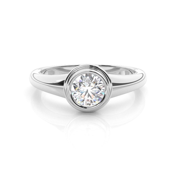 Bezel Setting Diamond Mens Engagement Ring