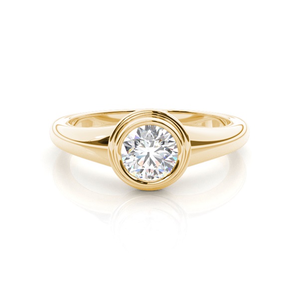 Bezel Setting Diamond Mens Engagement Ring