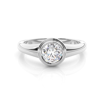 Bezel Setting Diamond Mens Engagement Ring