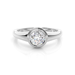 Bezel Setting Diamond Mens Engagement Ring