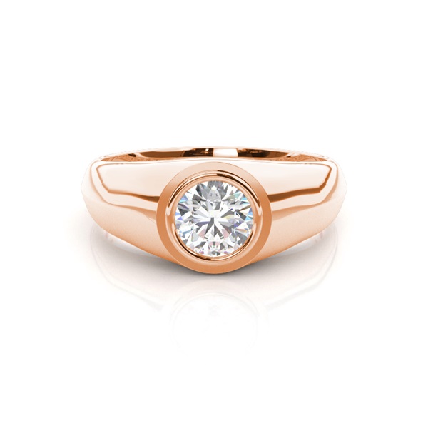 Bezel Setting Diamond Mens Engagement Ring