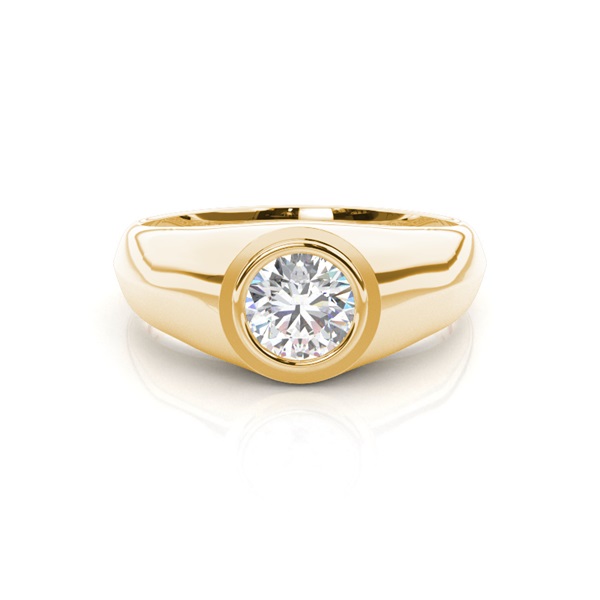Bezel Setting Diamond Mens Engagement Ring
