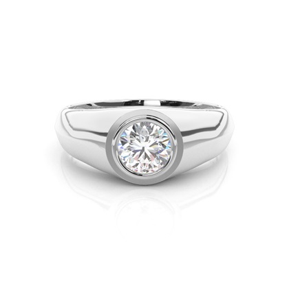 Bezel Setting Diamond Mens Engagement Ring