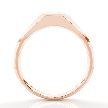 Asscher Rose Gold Mens Engagement Rings