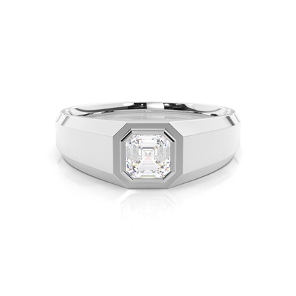 Bezel Setting Diamond Mens Engagement Ring