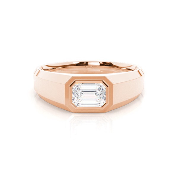 Bezel Setting Diamond Mens Engagement Ring