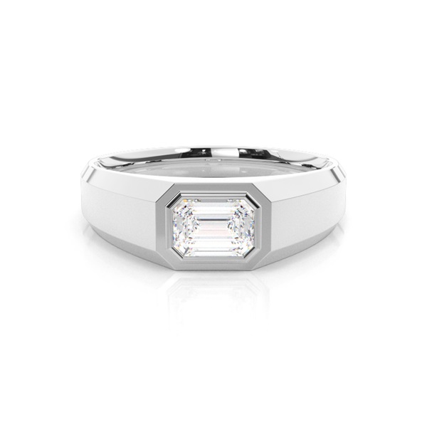 Bezel Setting Diamond Mens Engagement Ring