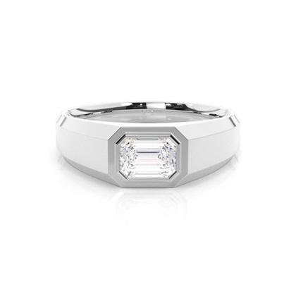 Bezel Setting Diamond Mens Engagement Ring