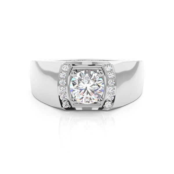 Prong Setting Diamond Mens Engagement Ring