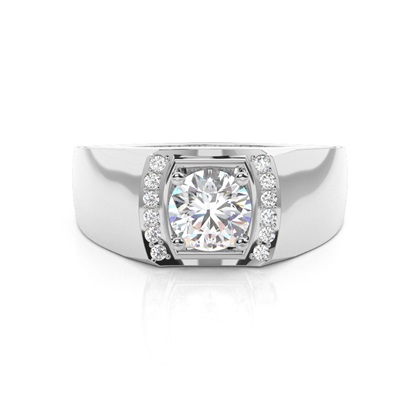Prong Setting Diamond Mens Engagement Ring