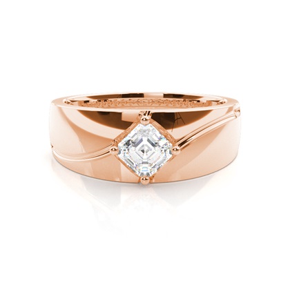 Princess Rose Gold Mens Diamond Engagement Rings