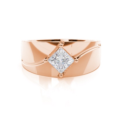 Prong Setting Moissanite Mens Engagement Ring