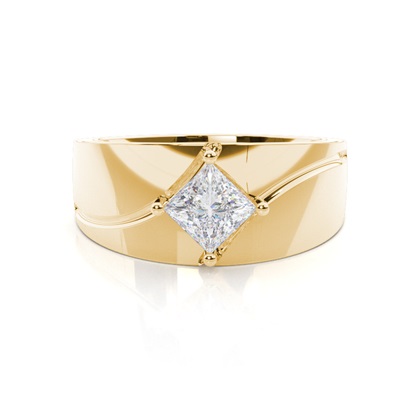 Prong Setting Moissanite Mens Engagement Ring