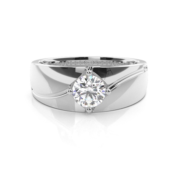 Prong Setting Diamond Mens Engagement Ring
