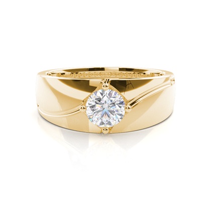 Prong Setting Moissanite Mens Engagement Ring