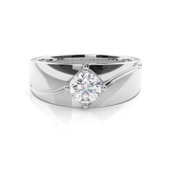 Prong Setting Moissanite Mens Engagement Ring