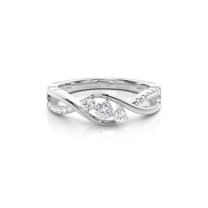 Prong Setting Round Diamond Promise Ring
