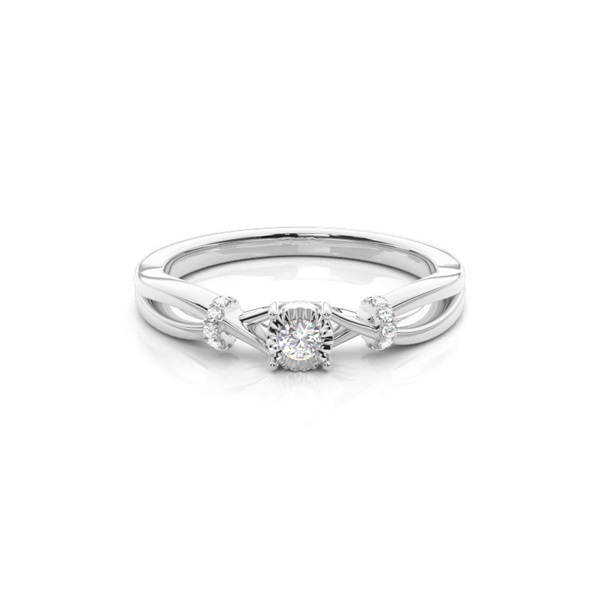 Prong Setting Round Diamond Promise Ring