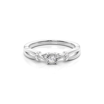 Prong Setting Round Diamond Promise Ring