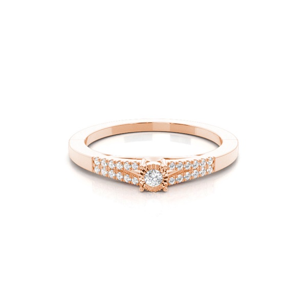 Prong Setting Round Diamond Promise Ring