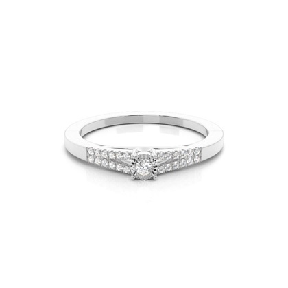 Prong Setting Round Diamond Promise Ring