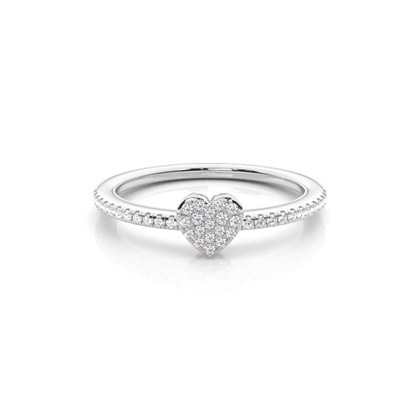 Prong Setting Round Diamond Promise Ring