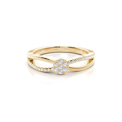 Yellow Gold Dainty Diamond Engagement Rings
