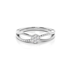 Prong Setting Round Diamond Promise Ring