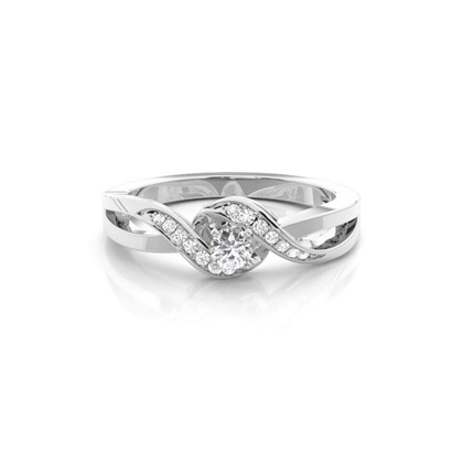 Prong Setting Round Diamond Promise Ring