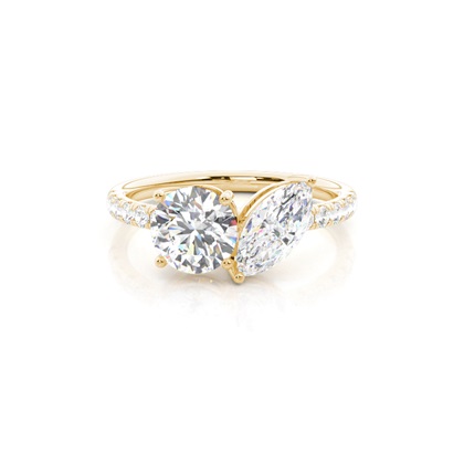 Mixed Shapes Yellow Gold Toi Et Moi Rings Diamond
