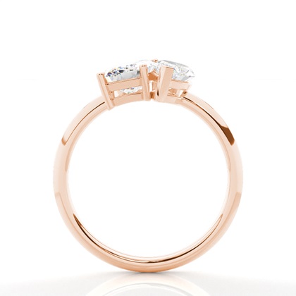 Toi Et Moi Smaragdform und Marquise Diamant Verlobungsrin