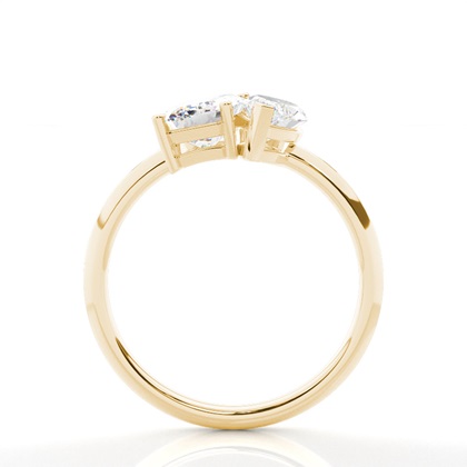 Toi Et Moi Smaragdform und Marquise Diamant Verlobungsrin