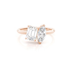 Toi Et Moi Emerald And Marquise Diamond Engagement Ring
