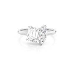 Toi Et Moi Emerald And Marquise Diamond Engagement Ring