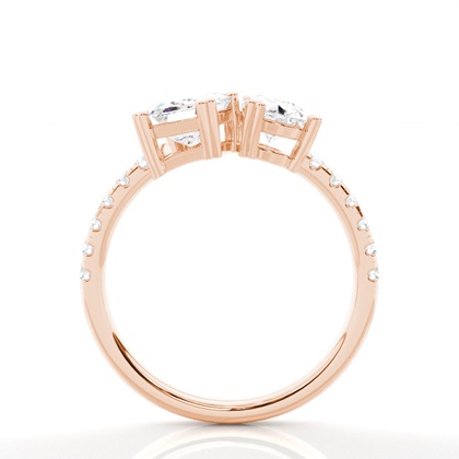 Emerald Rose Gold Toi Et Moi Rings Diamond