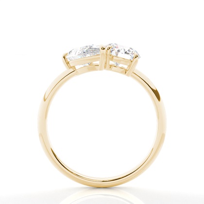 Yellow Gold Toi Et Moi Rings Diamond